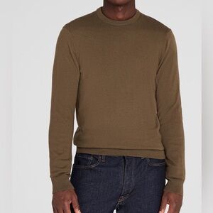 Club Monaco Men's 100%‎ Wool Crewneck Pullover Sweater In Brown Size Large